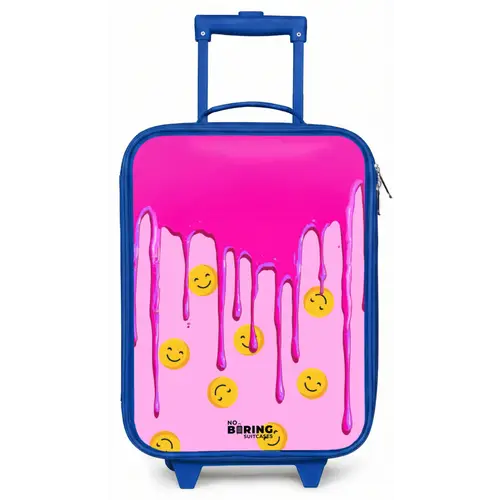 Verf - Smiley - Roze Kinderkoffer - Blauw klein -zz3dotto