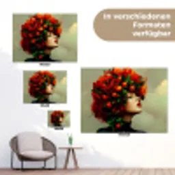 Vrouw - Appels - Rood - Bladeren tuinposter los doek klein -Xsfeer9_DE