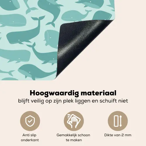 Zee - Dieren - Blauwe vinvis Inductie beschemer met haakjes klein 777 -ky-onderkant-nl