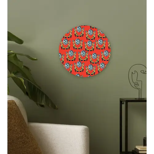Rood - Disco - Patroon Wandcirkel plexiglas klein 852 -sfeer3