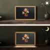 Bloem - Orchidee - Oranje Light Box met kabel (Tafellamp) klein -sfeer3