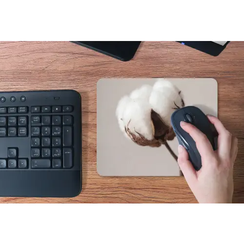 Katoenbol - Minimalistisch - Wit muismat rubber klein -toetsenbord