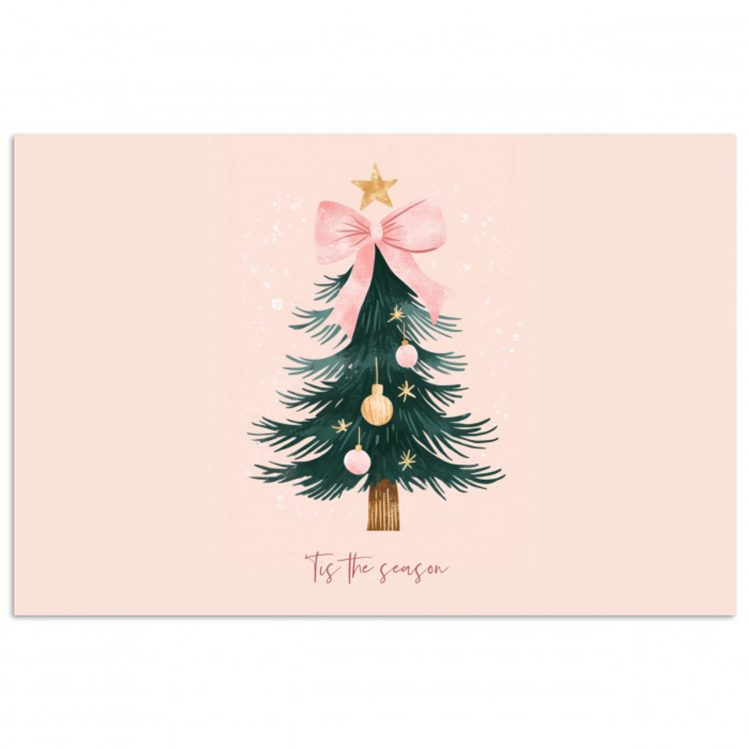 Christmas Season - Kerst - Kerstboom - Roze poster papier klein -3d