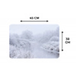 Rivier - Sneeuw - Bos - Winter - Schilderachtig Placemat vinyl groot -specs