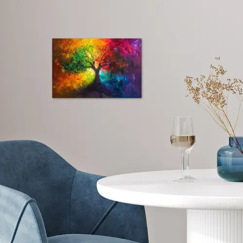 Boom - Kleurrijk - Modern - Abstract poster papier klein -sfeer3