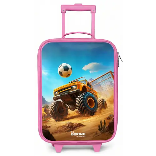 Monstertruck scoort goal in woestijnstadion Kinderkoffer - Roze klein -zz3dotto