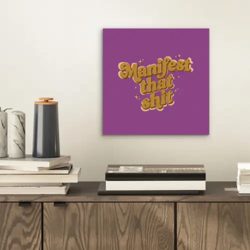 Manifest that shit - Paars - Glitter aluminium wit klein -sfeer1