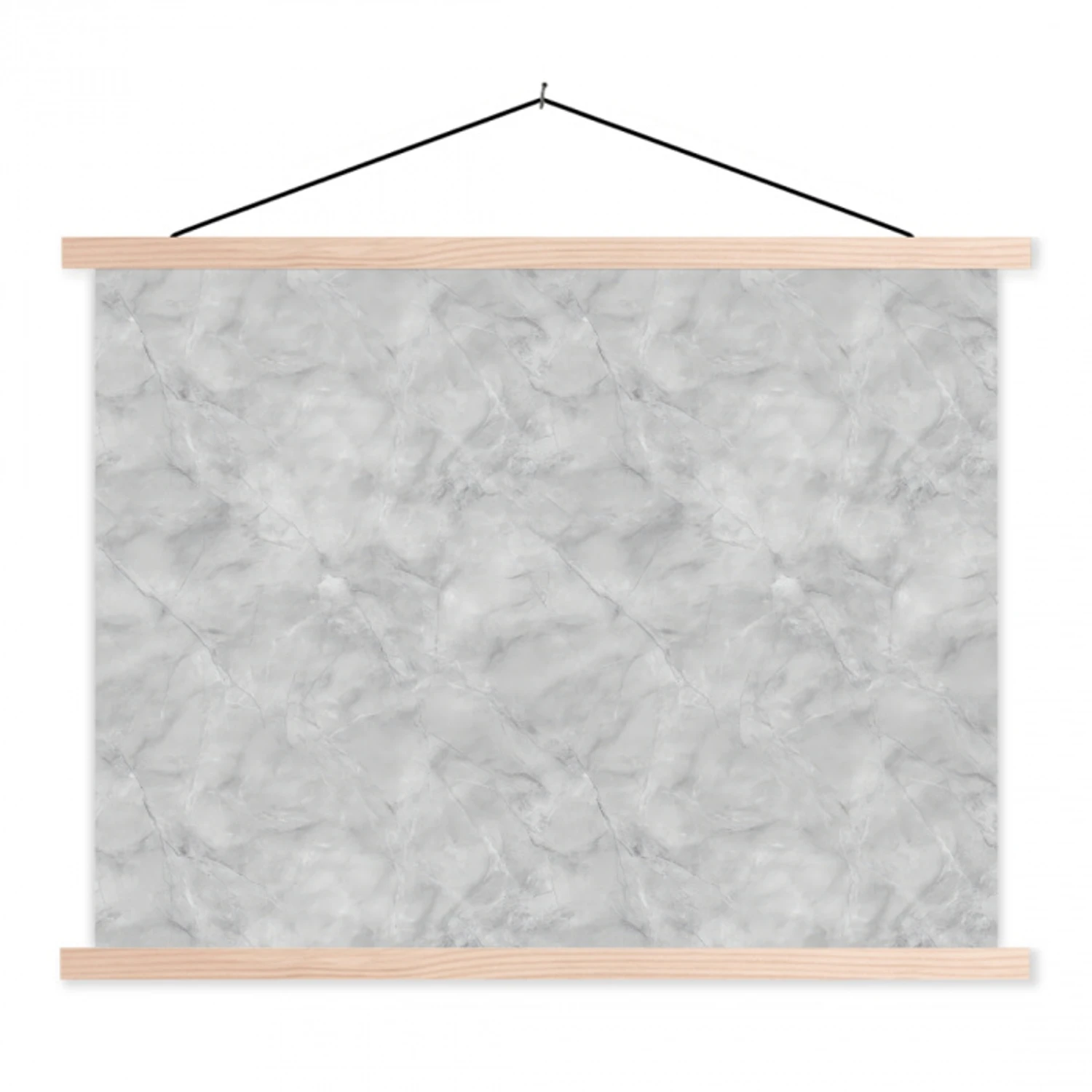 Grijs - Marmer - Mat textielposter latten blank klein 122 -3d