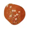 Bloemen - Wit - Subtiel - Roestkleur Wandcirkel Organisch Forex 3mm klein -3d