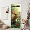 Schattig konijntje met bloem en de tekst “Deze kamer is van: jouw naam”. deurposter klein -sfeer6