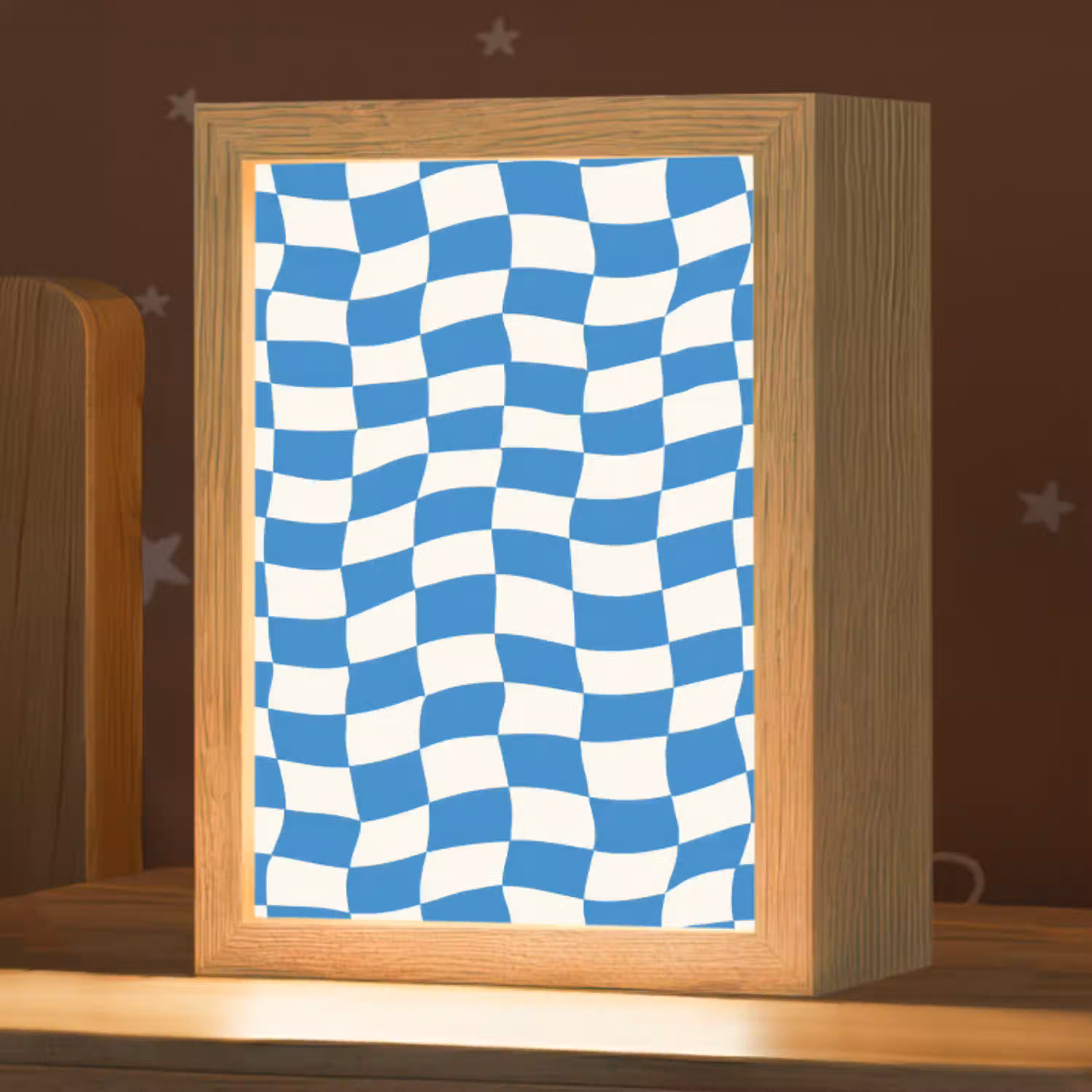 Golvend - Patroon - Blauw Light Box met kabel (Kinderlampje) klein 904 -zzz_3d_website
