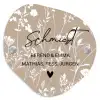 Beiges Blumenmuster - Elegant Naambord Organisch middel -3d