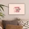 Draaischijftelefoon - Retro - Roze canvas 2cm klein -sfeer1