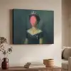Kroon - Roze druipend verf - Portret Textielframe - compleet frame klein -sfeer3