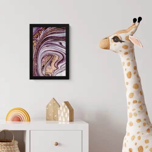 Marmer - Roze - Goud - Glitter - Marmerlook - Luxe fotolijst zwart zonder passe partout klein -usfeer4_kinderkamer