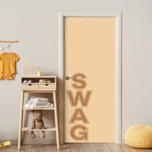 Swag - Bruin - Beige deurposter klein -sfeer4