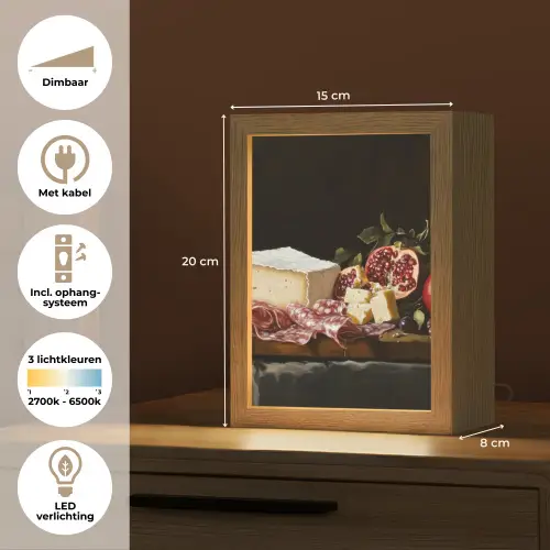 Stilleven - Vintage - Borrelplank Light Box met kabel (Tafellamp) klein -USP_NL