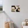 Abstract - Vormen - Modern - Beige tuinposter los doek klein -sfeer8