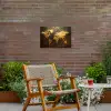 Wereldkaart - Goud - Roest Tuinposter op houten frame 2 cm dik klein -sfeer3