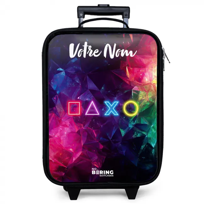 Valise enfant avec votre nom - Symboles - Jeu - Coloré