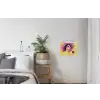 Vrouw - Hoed - Paars - Wijn textielposter latten blank klein -woonkamer