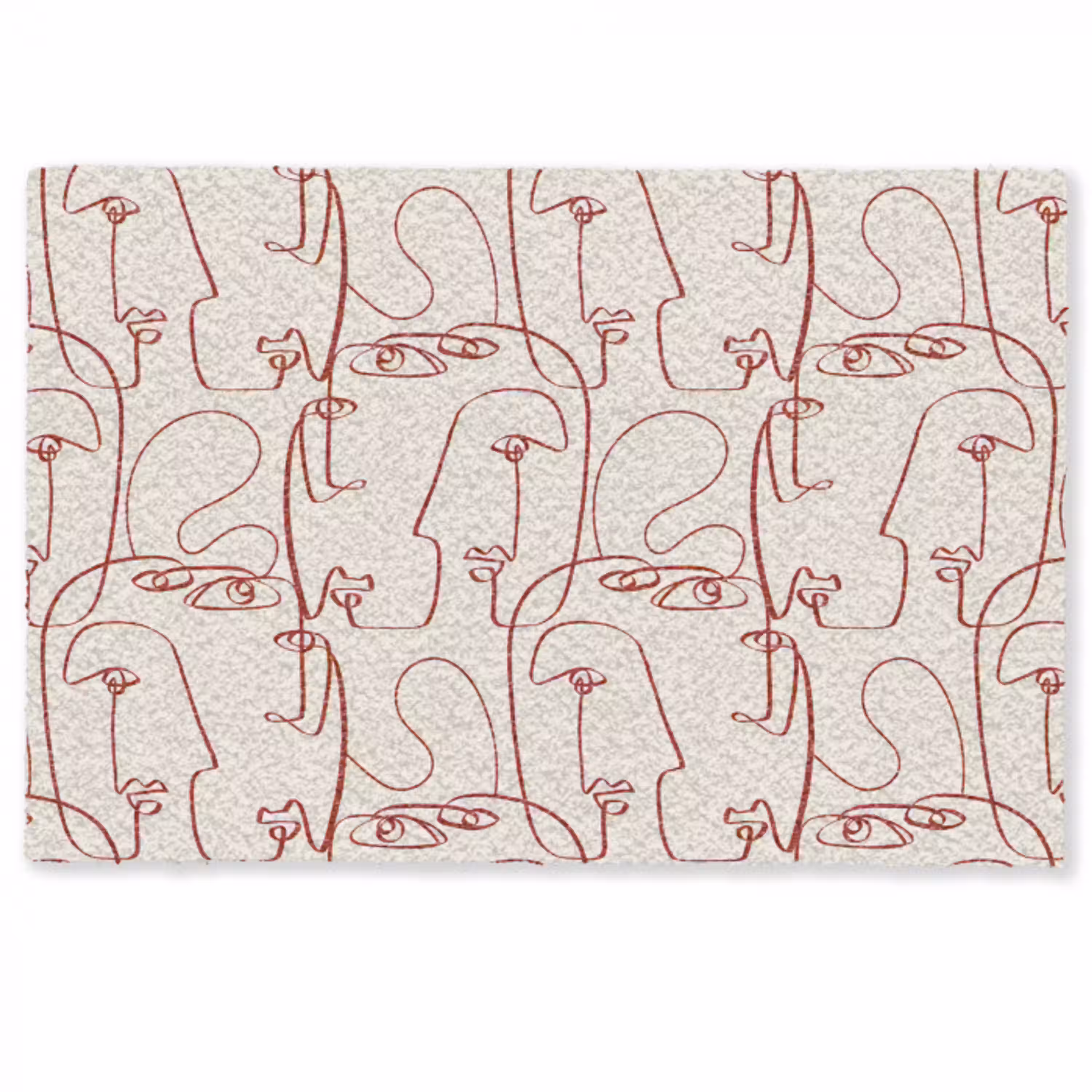 Gezichten - Abstract - Rood - Beige Deurmat klein 898 -zkaufland3d