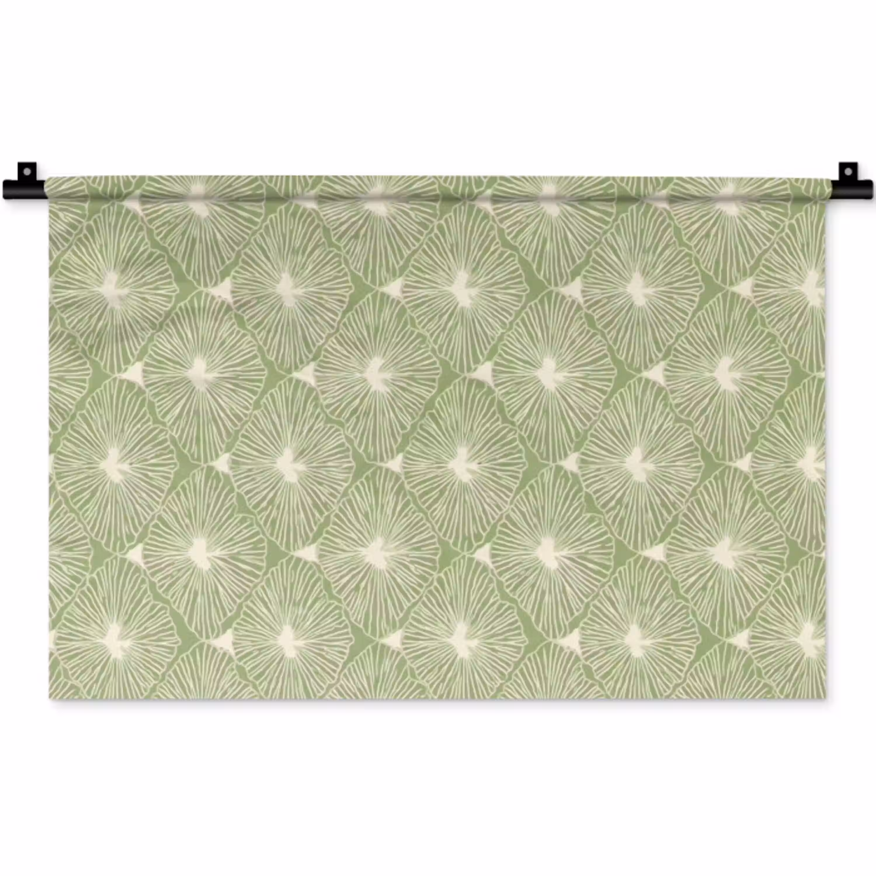 Saliegroen - Botanisch - Ruiten - Organisch - Patroon Wandkleed katoen klein 269 -zz3d