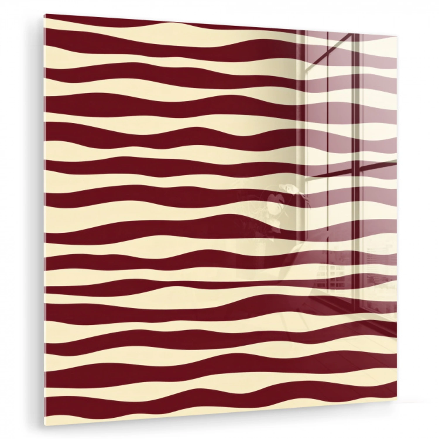 Golven - Rood - Patroon - Crème plexiglas 5mm klein 11 -zzzproduct_nieuw