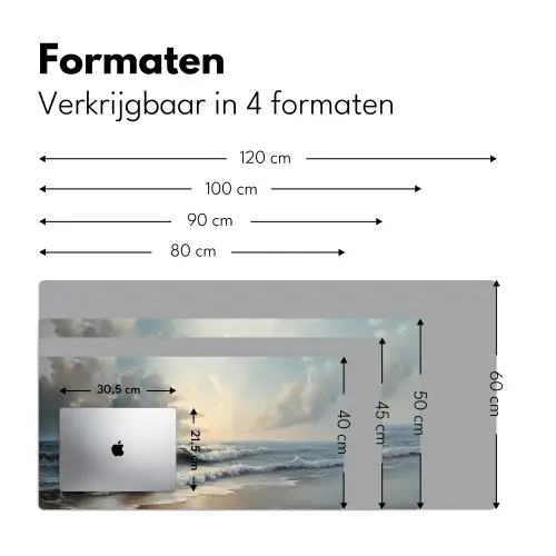 Strand - Zee - Zonsondergang Muismat XXL klein -sfeer5