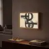 Cirkels - Balken - Zwart - Abstract Light Box met batterij (Wandlamp) middel -sfeer1