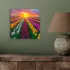 Tulpenveld - Zonsondergang - Kleurrijk aluminium wit klein -sfeer2