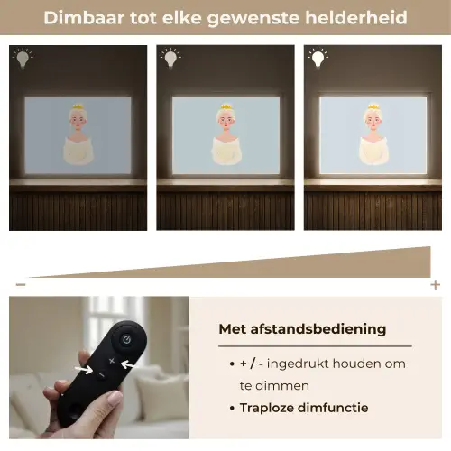 Prinses - Kroon - Blauw Light Box met batterij (Wandlamp kind) middel -USP_dimbaarNL