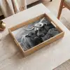 Schotse hooglander - Kalf - Zwart - Wit Dienblad Rechthoek middel -sfeer1