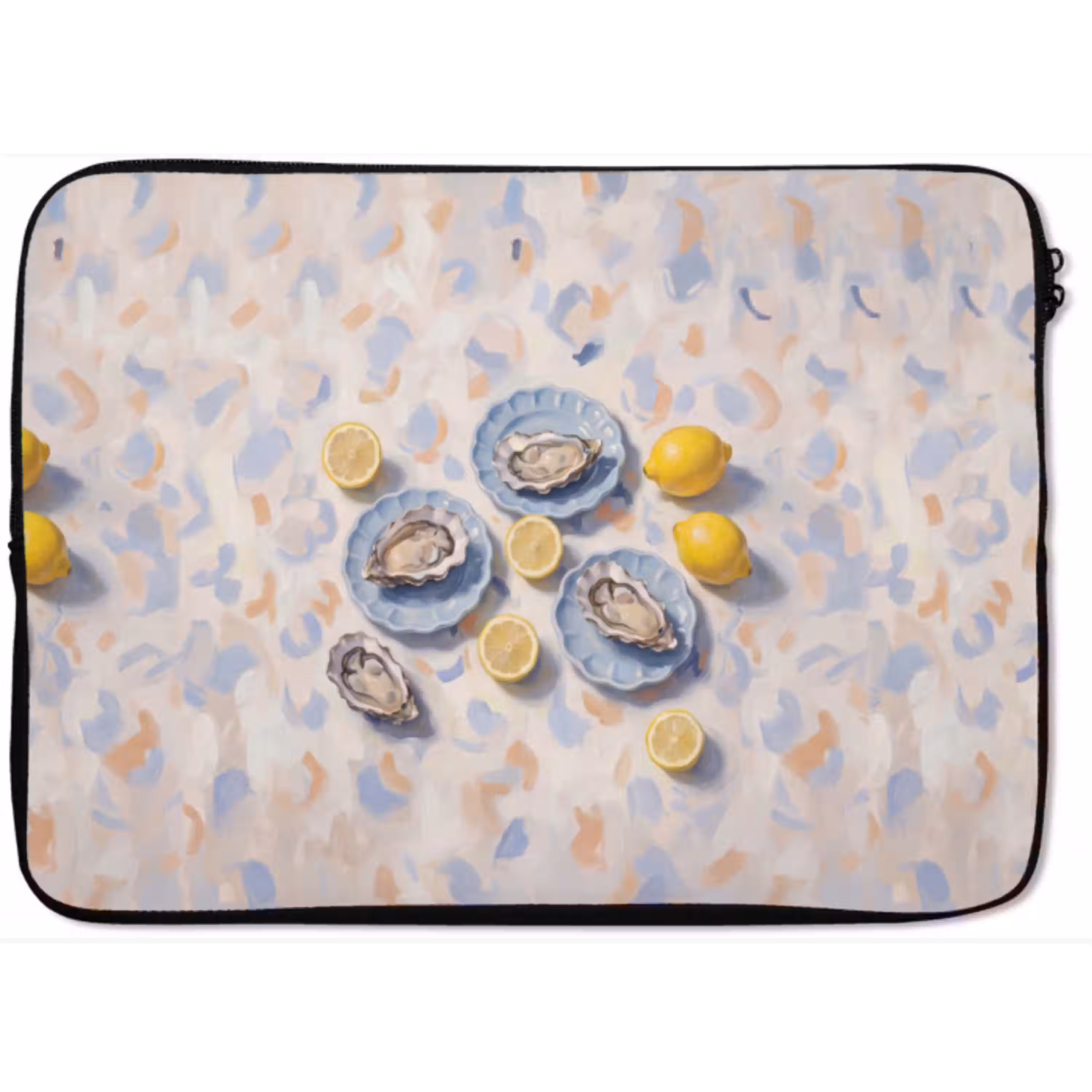 Eten - Oesters - Citroenen - Modern - Geel laptophoes neopreen klein -zkaufland3dotto
