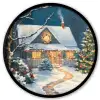 Kerst - Kerstboom - Winter - Huis - Sneeuw Fotolijst rond zonder passe partout klein -3d