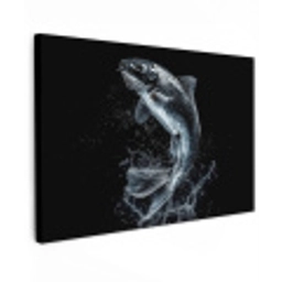 Vis - Koi - Zwart - Water Tuinposter op houten frame 2 cm dik klein -3d