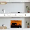 Olifanten - Savanne - Zonsondergang keuken achterwand spatscherm klein -voor_na_NL