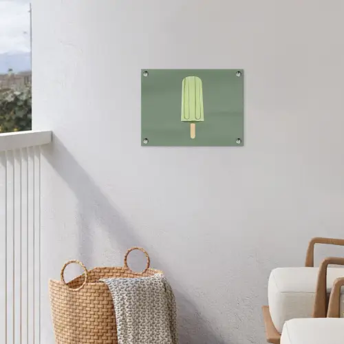 Groen - Waterijsje - Stokje - Illustratie tuinposter los doek klein -sfeer8