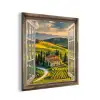 Doorkijk - Toscane - Uitzicht - Landschap - Zomer aluminium wit klein -3d