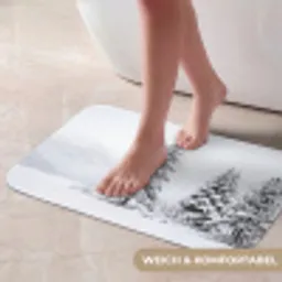 Fijnsparren - Sneeuw - Winter - Landschap - Stilte Badmat klein -USP_ZachtDE