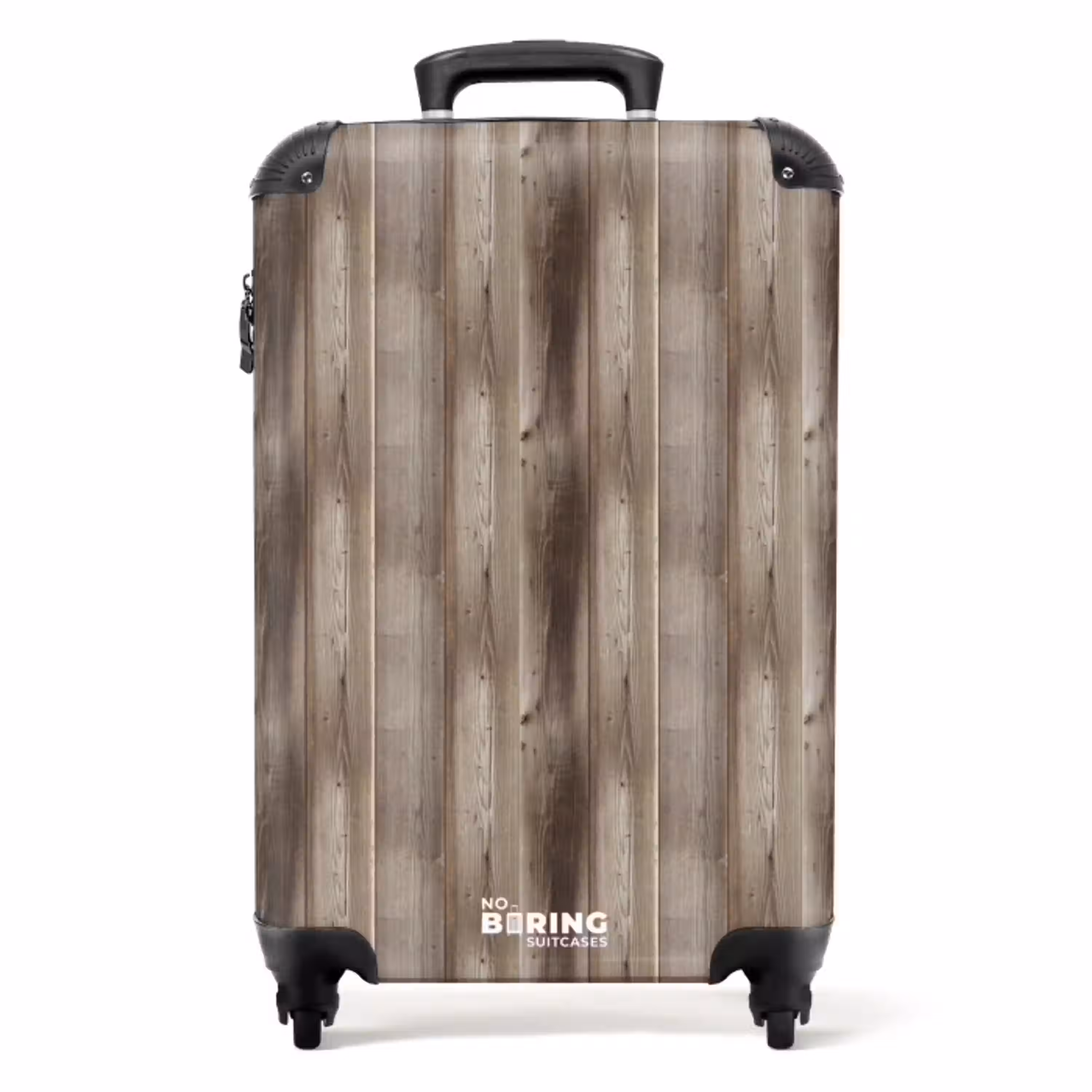 Vergrijsd verticaal hout motief NBS - Handbagage koffer - Volwassenen Unisex middel -productfoto_recht