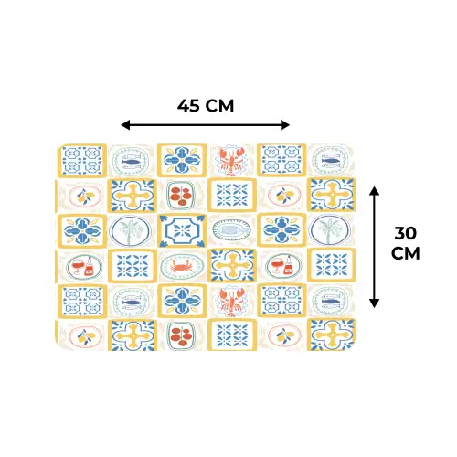 Zee - Sfeer - Mozaïek - Vis Placemat vinyl groot 368 -specs