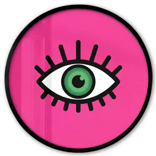 Minimalistisch - Oog - Roze Fotolijst rond zonder passe partout klein -3d