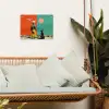 Retro - Jongen - Hond - Rood - Groen tuinposter los doek klein -sfeer7