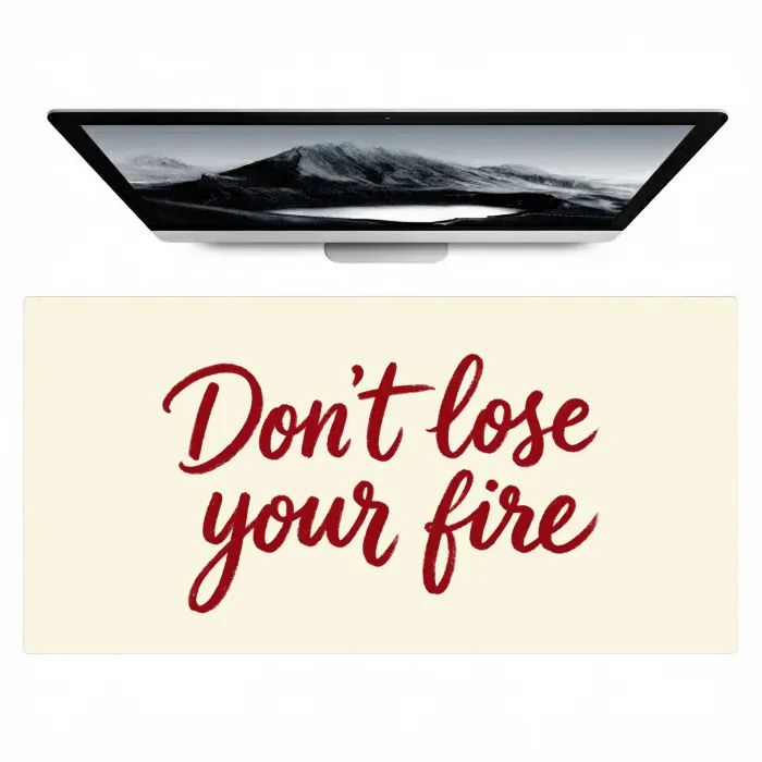Don't lose your fire - Rood - Wit - Minimalistisch Muismat XXL klein -zzz3d