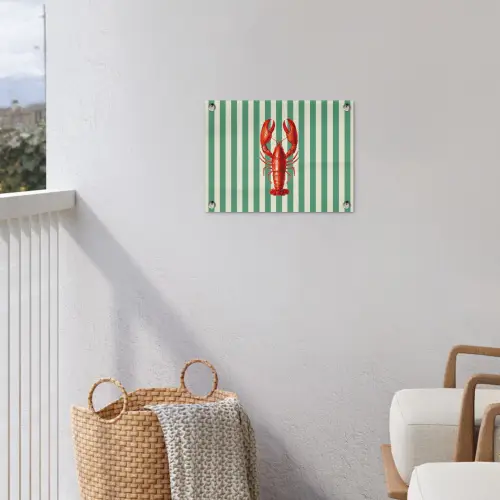 Kreeft - Strepen - Realistisch - Zomers tuinposter los doek klein -sfeer8