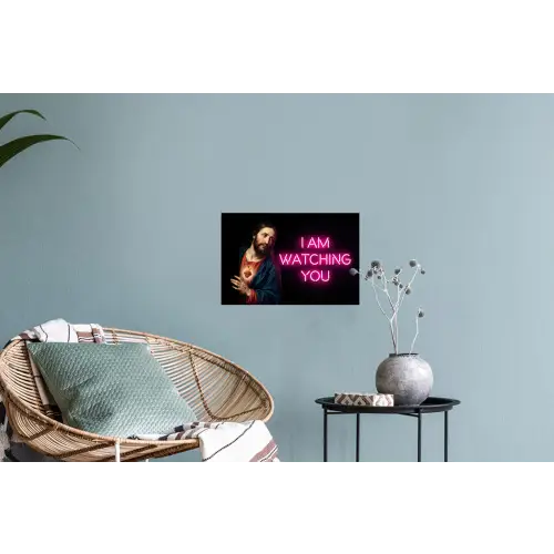 Man - Tekst - Neon Muursticker klein -plant