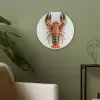 Kreeft - Zwart - Oranje - Wit - Uniek Akoestische PET Vilt - Rond klein -sfeer2