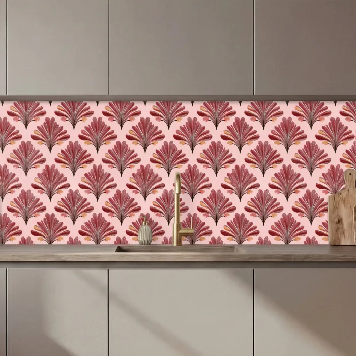 Waaier -  Roze - Rood keuken achterwand 2 middel 871 zz_3dshopping