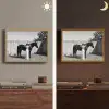 Vrouw - Paard - Artistiek Light Box met batterij (Wandlamp) middel -sfeer3